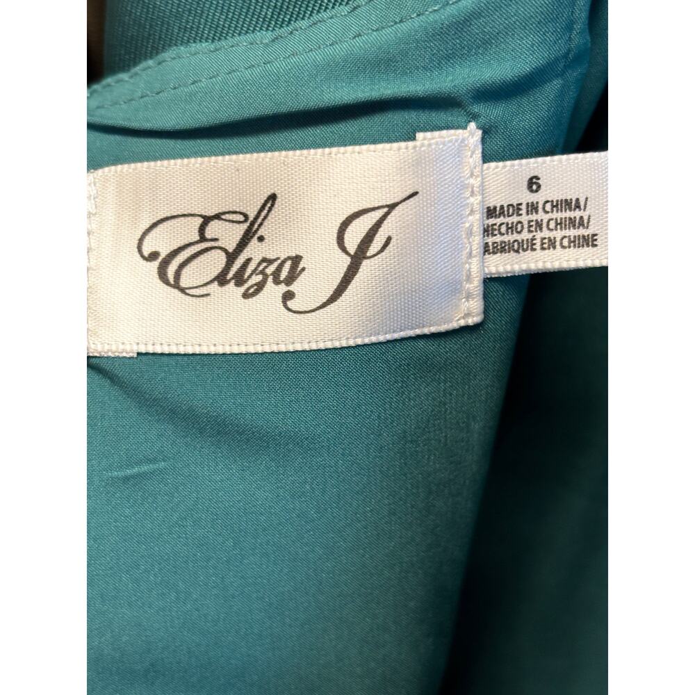 Eliza J Women's Emerald Green Beaded-Bodice Pleated High-Low Gown NWT Size 6 - Picture 7 of 8